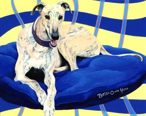 Bello Owe You greyhound portrait