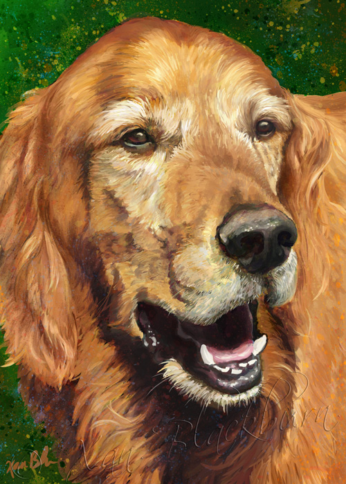 Radar digital painting golden retriever