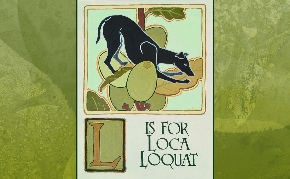 Loca greyhound portrait graphic