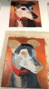Sadie greyhound portrait in progress